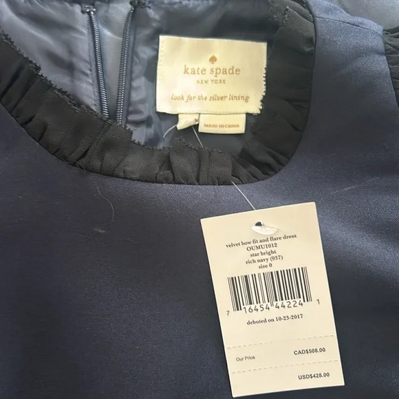 Navy and black Kate Spade dress XS - Picture 3 of 3